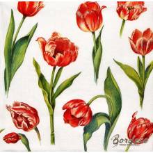 Serwetka do decoupage IHR tulipany czerwone 33x33cm